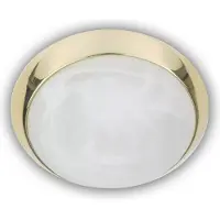 Niermann Standby Niermann 2x E27 plafonnier verre albâtre, laiton poli, 40cm, HF capteur, Made in Germany (E27)