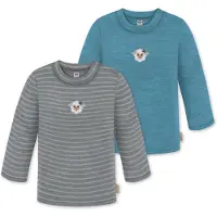Normani T-Shirt 'Taupo' bleu cyan / gris / gris clair / blanc