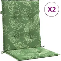 vidaXL Coussins de chaise basse 2 pcs. Tissu à motif de feuilles
