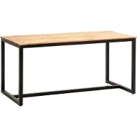 FineBuy Table de salle à manger 200 cm en acacia massif et métal, style loft, table de cuisine avec pieds en métal, table en bois, table de salle à manger rectangulaire