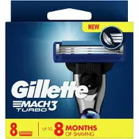 Gillette Lames de rasoir Mach3 Turbo 8 pièces