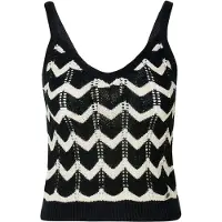KOROSHI Tops en tricot noir / blanc cassé