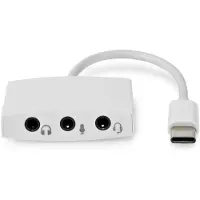 Nedis Adaptateur USB C vers jack avec trois prises audio de 3,5 mm