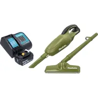 Makita DCL 180 SFO Aspirateur à batterie 18 V 0,65 l Olive Outdoor Adventure Serie + 1x batterie 3,0 Ah + chargeur