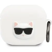 Karl Lagerfeld Klaca3Silchwh Airpods 3 Cover White/White Silicone Choupette