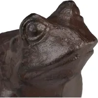 Relaxdays Figurine De Jardin Grenouille Sculpture De Décoration Grenouille Antique Marron