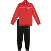 Puma Survêtement en Poly avec Passepoil Homme Rouge Feu