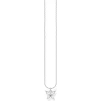 Thomas Sabo Chaîne papillon pierres blanches, (Argent 925, Argent 925, Argent massif)