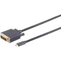 S-Impuls BS10-58025 1 m DVI-D USB Type-C Noir (1 m), Câble vidéo, Noir