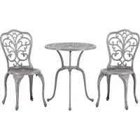 Venture Home Nandin set de jardin table, 2 chaises couleur argent.