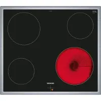 Siemens iQ100, Table de cuisson électrique, 60 cm, noir, Avec cadre à poser, EA645GE17