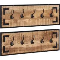 vidaXL Porte-manteaux 2 pcs 80x8x25 cm bois de manguier massif brut