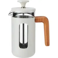 La Cafetière Cafetière, 3 tasses, 0,35 L, acier inoxydable, verre, bois, blanc - La Cafetière | Pisa