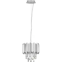 Lyora Suspension Magnolia chrome et cristal Ø 25cm