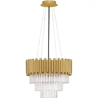 Nova Luce Suspension Magnolia or avec cristal Ø 39cm