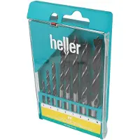Heller Jeu de forets à bois CV 8 pièces D. 3, 4, 5, 6, 7, 8, 9, 10 mm acier CV