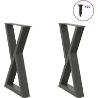 vidaXL Pieds de table de salle à manger 2 pcs. Anthracite 60x(72-73,3) cm Acier