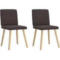 vidaXL Chaise de salle à manger 2 pcs. Marron foncé Tissu