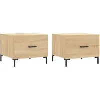 The Living Store Tables basses 2 pièces chêne Sonoma 50x50x40 cm bois composite