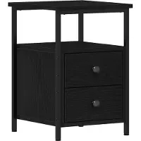 vidaXL Table de chevet en chêne noir 34 x 35,5 x 50 cm bois d'ingénierie