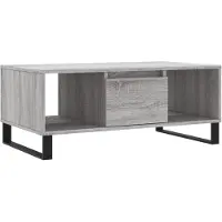 The Living Store Table basse Gris Sonoma 90x50x36,5 cm Bois composite