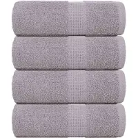 vidaXL Serviettes d'invité 4 pcs gris 30x50 cm 360 g/m² 100% coton