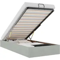 vidaXL Lit ottoman sans matelas gris clair 90x200 cm velours