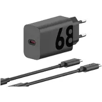Motorola Chargeur Power Delivery 68 W Noir + Câble USB-C 1 m Noir Matière Synthétique