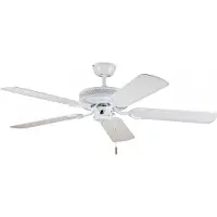 Deko Ventilateur de plafond White Eagle 132 cm avec cordon de tirage, Ventilateur, Blanc