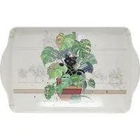 Kiub Plateau Rectangulaire Chaton Et Monstera 38 Cm