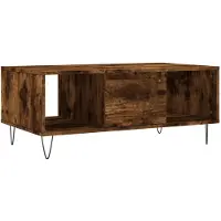 The Living Store Table basse chêne fumé 90x50x36,5 cm bois composite