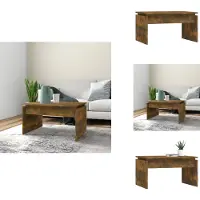 vidaXL Table basse chêne fumé 68x50x38 cm Bois composite - Tables basses