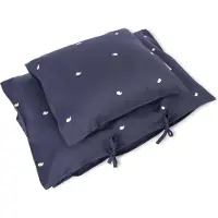 Filibabba Literie bébé GOTS (70x100 cm) - broderie baleine chrétienne - Midnight (100 x 70 cm, 40 x 45 cm)