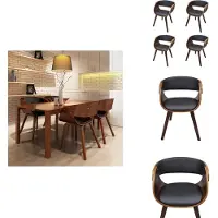 vidaXL Chaises de salle à manger 4 pcs. Marron Bois courbé et similicuir - Chaises de salle à manger