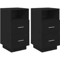vidaXL Tables de chevet 2 pcs avec 2 tiroirs noir 36x36x68 cm