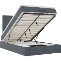 vidaXL Ottoman-lit avec matelas gris foncé 120x190 cm velours