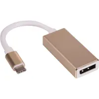 Akyga AK-AD-56 (7.50 cm), Adaptateur données + vidéo, Blanc, Or