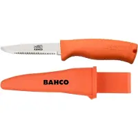 Bahco Couteau avec manche fluorescent, flottant à la surface de l'eau