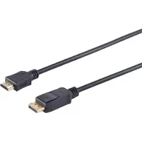 S-Impuls Connectivité maximale S/CONN Câble Displayport - connecteur Displayport 20p vers connecteur HDMI, co (5 m), Câble vidéo, Noir