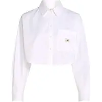 Calvin Klein Jeans Chemise WOVEN LABEL CROPPED SHIRT femmes - Blanc - EU XL