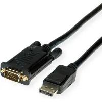 Roline 11.04.5972 adaptateur de câble vidéo 2 m DisplayPort VGA (D-Sub) Noir
