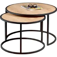Skye Decor , Tambur- Tambur HDL, Couleur chêne,,Noir, tables basses, 43x66x66 cm, 100% panneau de particules mélaminé