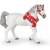 Papo Figurine de cheval arabe blanc en tenue de parade Chevaux et poneys