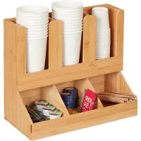 Relaxdays Organisateur de café, Machine à café : accessoires, Marron