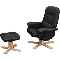Mendler Fauteuil relax H56 avec pouf