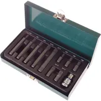 Jonnesway Set de Spline Bits 11 pièces S29H4111S pour la mécanique de précision et les travaux de montage, avec adaptateur et coffret métallique.