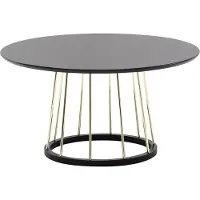 FineBuy Table basse ronde 80x80x42 cm noir or Table de salon métal moderne Table ronde de salon Table de salon Grande table basse