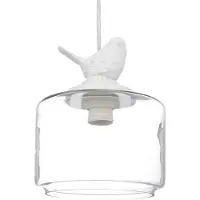 Relaxdays Plafonnier en forme d'oiseau, lampe décorative au look vintage rétro, douille E27, transparent