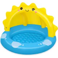 Bestway 52637 Sunny Days Shaded Kiddie Pool Jaune 101 x 97 x 71 cm