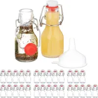 Relaxdays Flaschen Set, Bocal de conservation, Transparent